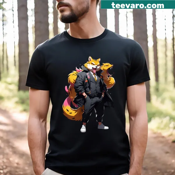 Illustration of a regal fox on a t-shirt