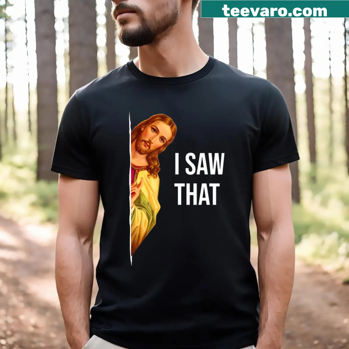 Funny meme-style t-shirt featuring a humorous Jesus quote — on a men's t-shirt
