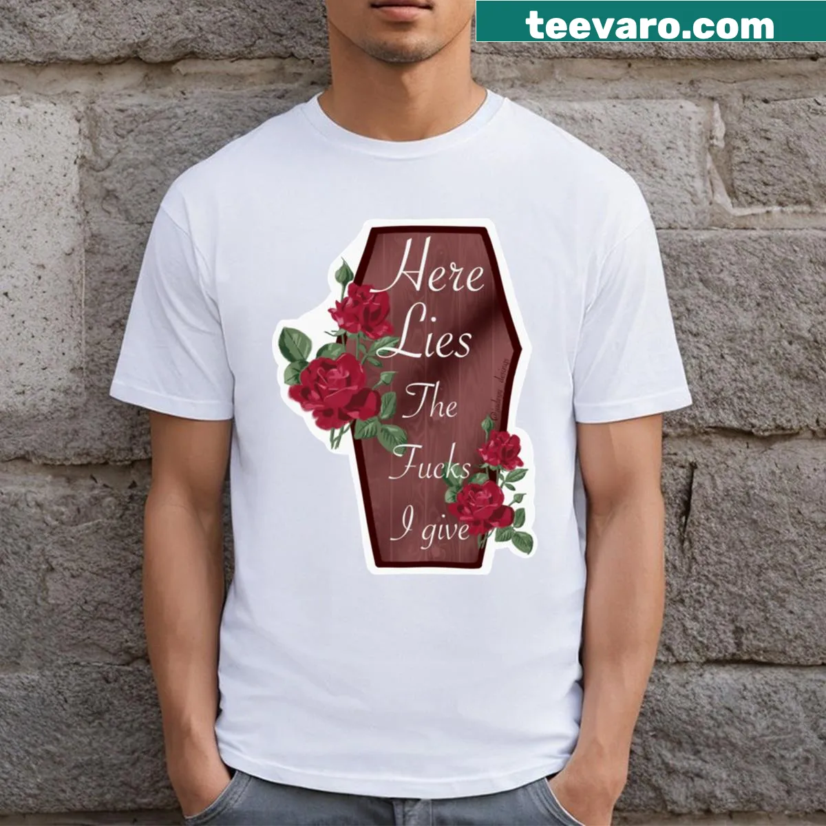 Bold typography t-shirt with an edgy phrase design — on a men's t-shirt