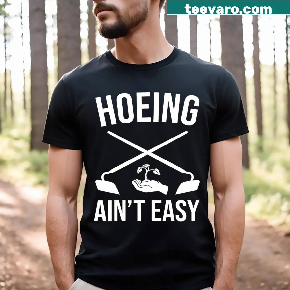Funny gardening T-shirt with a humorous phrase — on a men's t-shirt