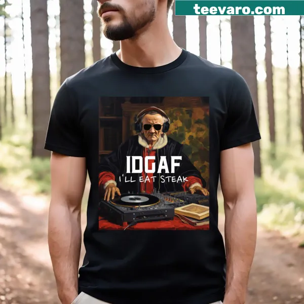 Funny steak lover t-shirt with bold anti-vegan slogan