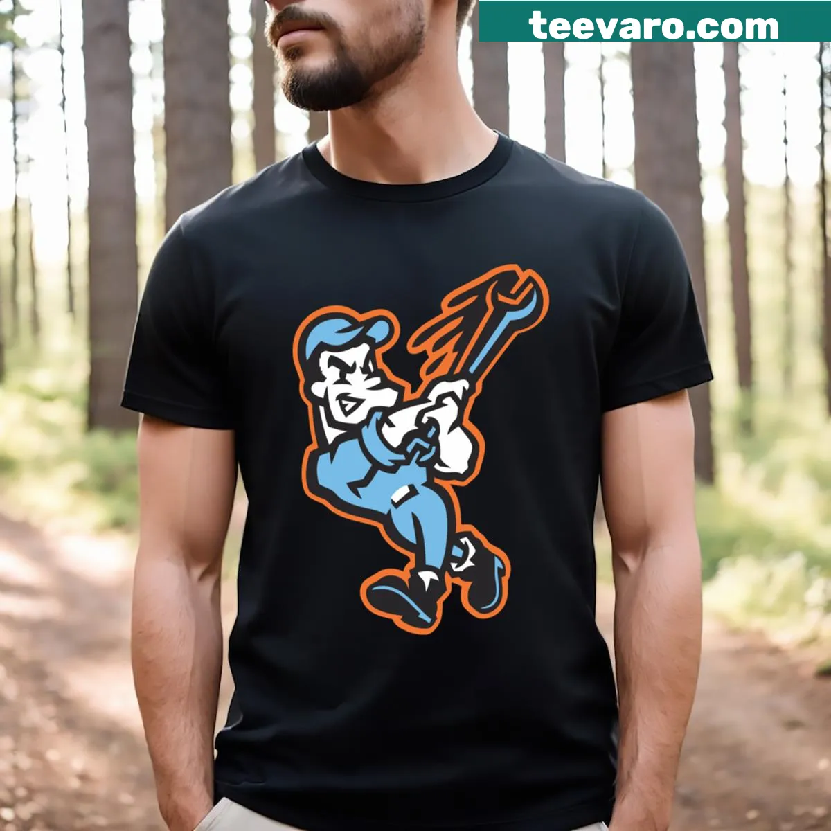 Illustrated T-shirt featuring Inland Empire 66ers design — on a men's t-shirt