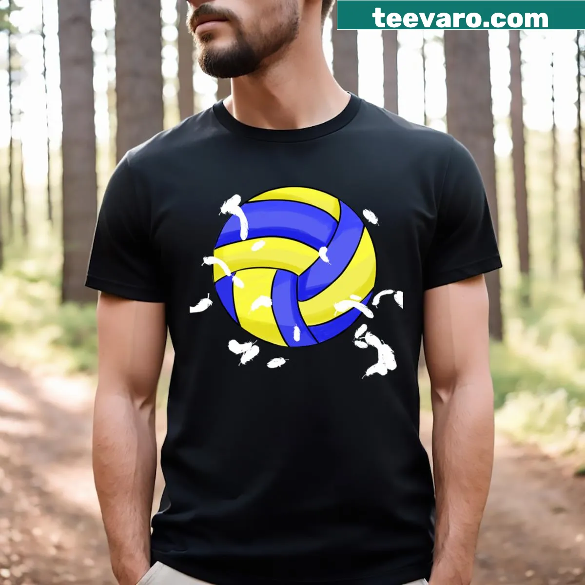 Typography T-shirt with 'Volleyball Is My Life' design — on a men's t-shirt