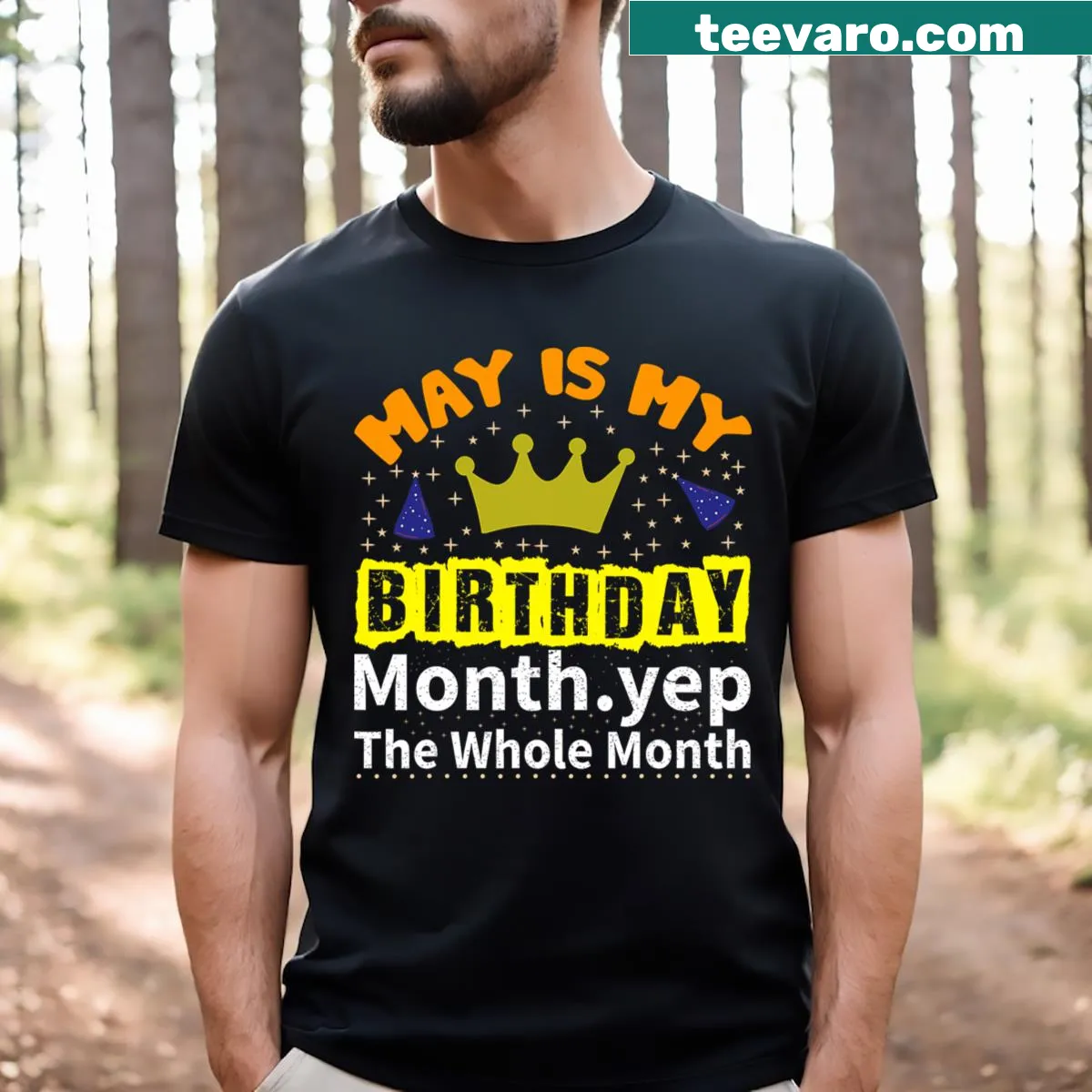 Groovy birthday T-shirt with the phrase 'It's My Birthday' — on a men's t-shirt