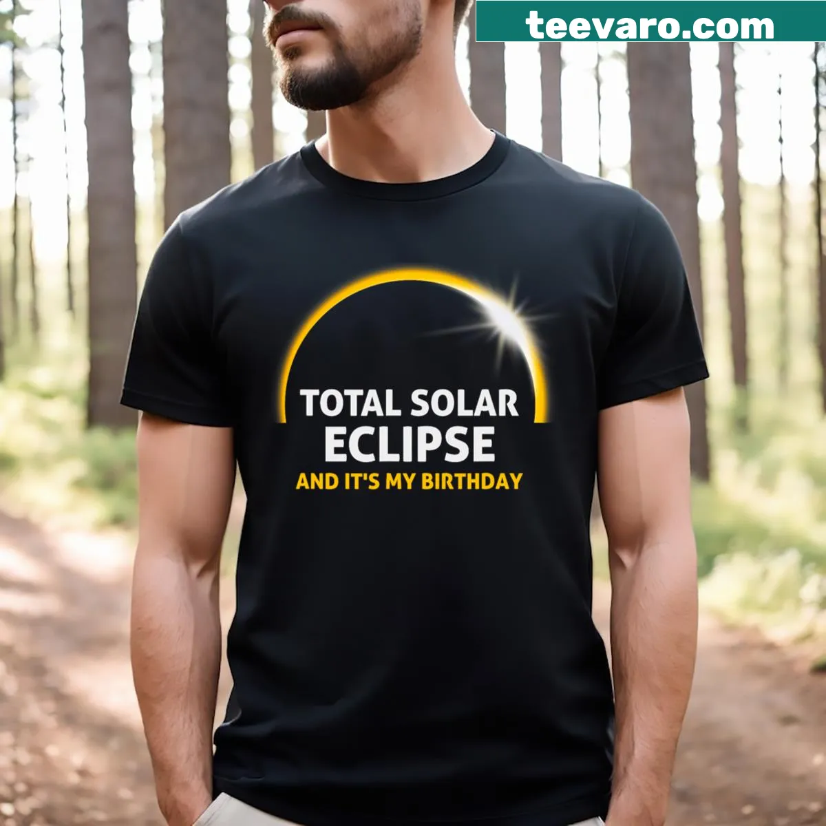 Solar eclipse birthday t-shirt for men and kids — on a men's t-shirt