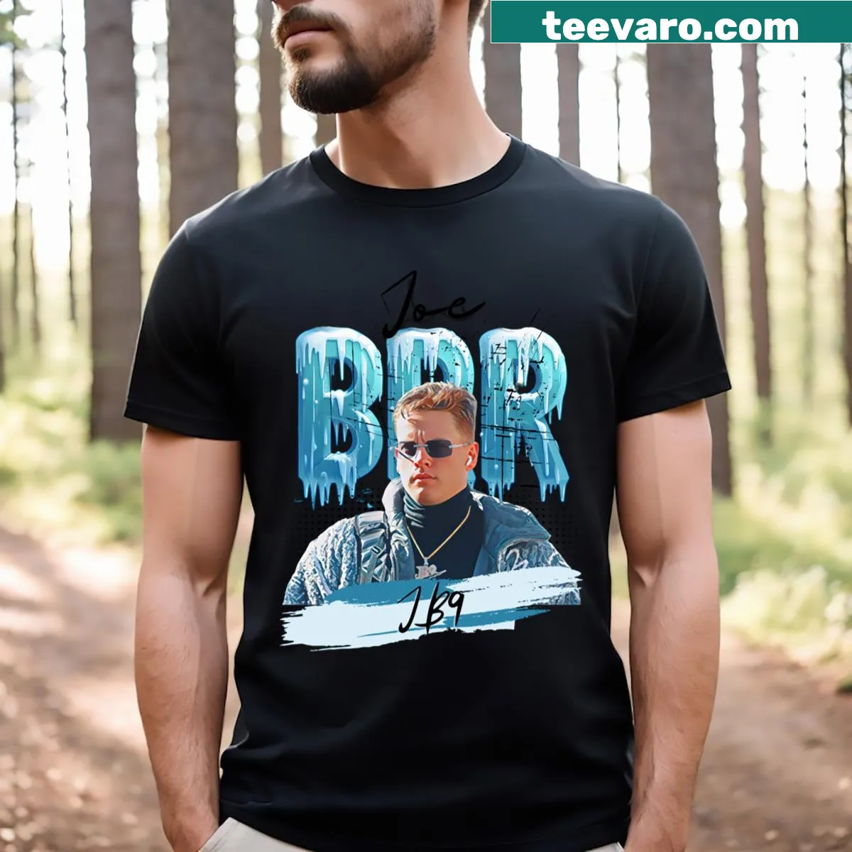 T-shirt featuring 'Joe Brr' phrase with a sporty vibe. — on a men's t-shirt