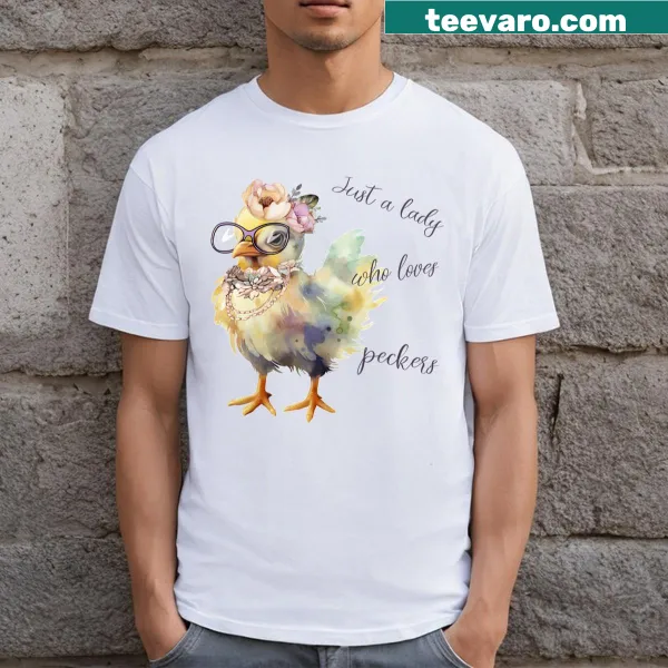 Cute chicken-themed t-shirt with playful illustrations