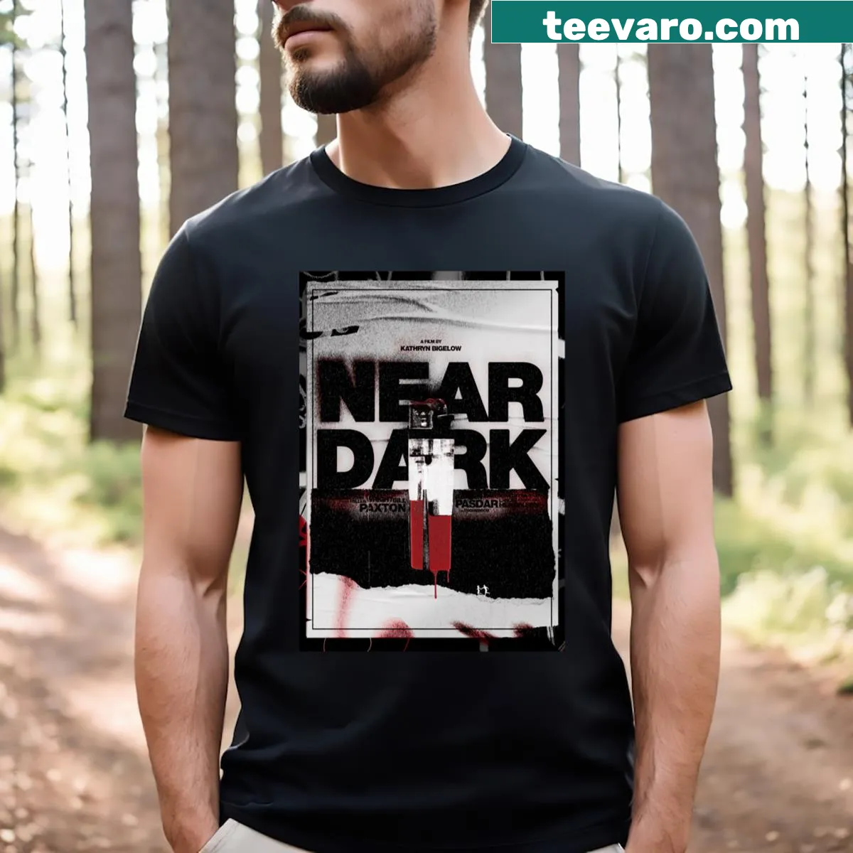 Near Dark 1987 T-shirt with cult classic film graphic — on a men's t-shirt