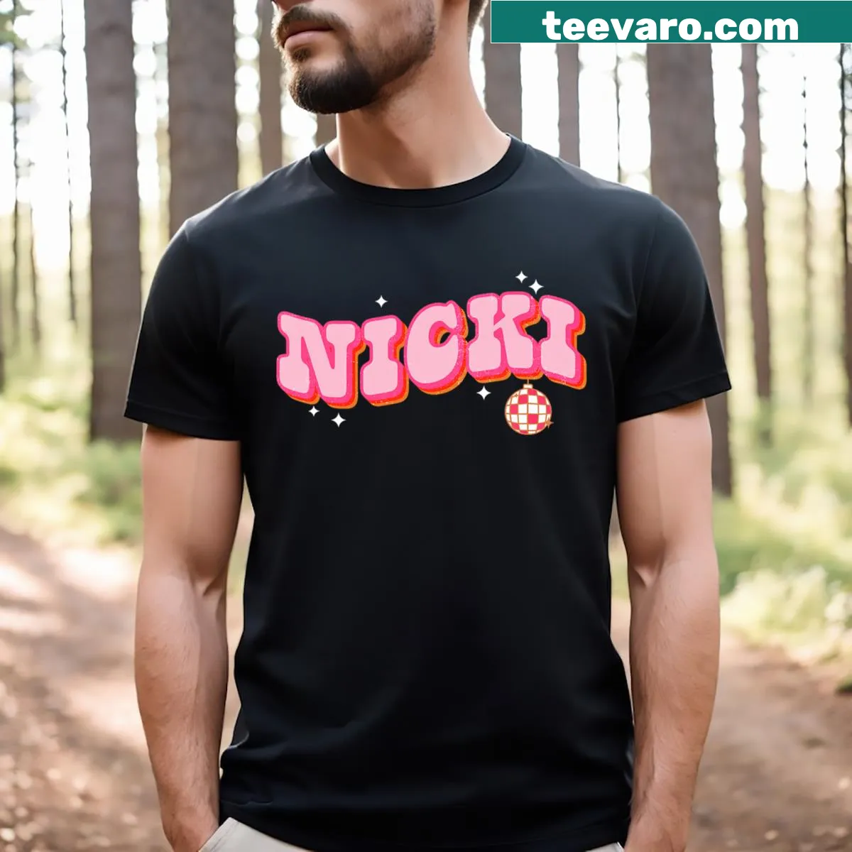 Personalized I Love Nicki graphic t-shirt for men — on a men's t-shirt