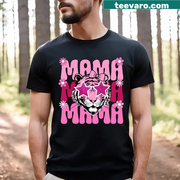 Sentimental retro T-shirt for moms featuring a tiger design