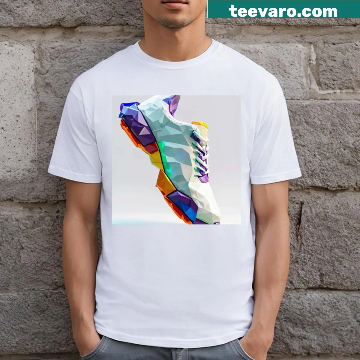 Illustration of various sneakers on Sneakers T-shirt — on a men's t-shirt