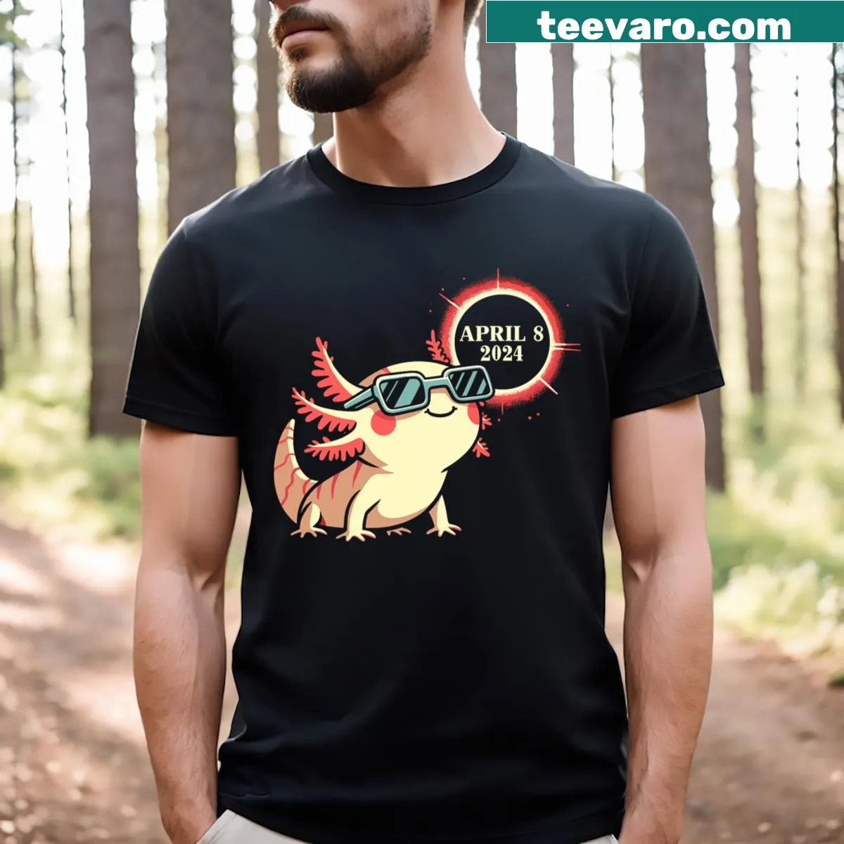 Men's and kids' T-shirt for Solar Eclipse 2024 — on a men's t-shirt