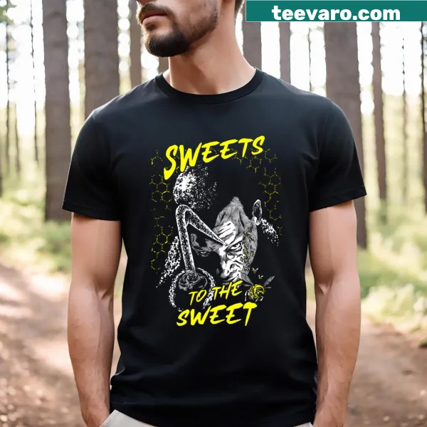 T-shirt showcasing playful graphics of various sweets