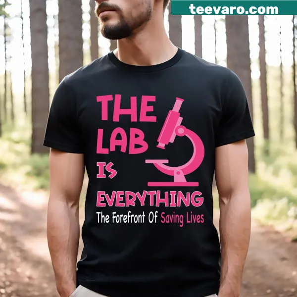 Science-themed T-shirt celebrating Lab Week 2024 with clear typography.