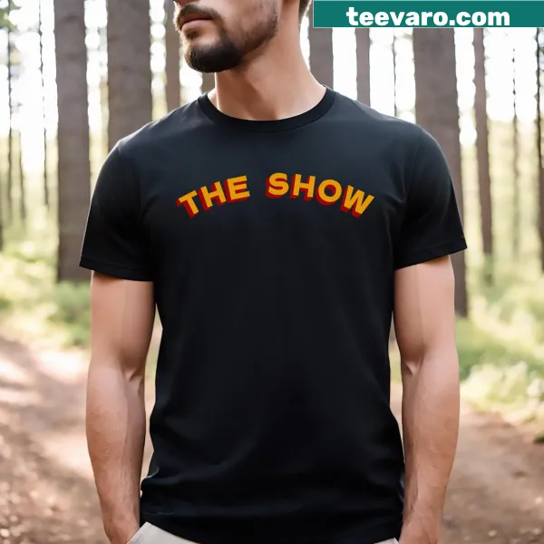 Minimalist t-shirt featuring the word 'Show' in elegant typography