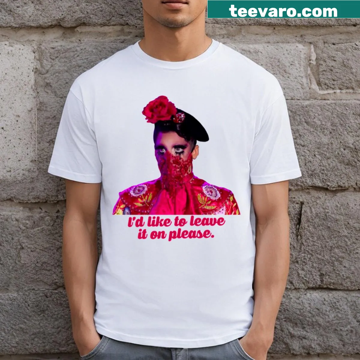 Humorous meme T-shirt with a playful quote — on a men's t-shirt