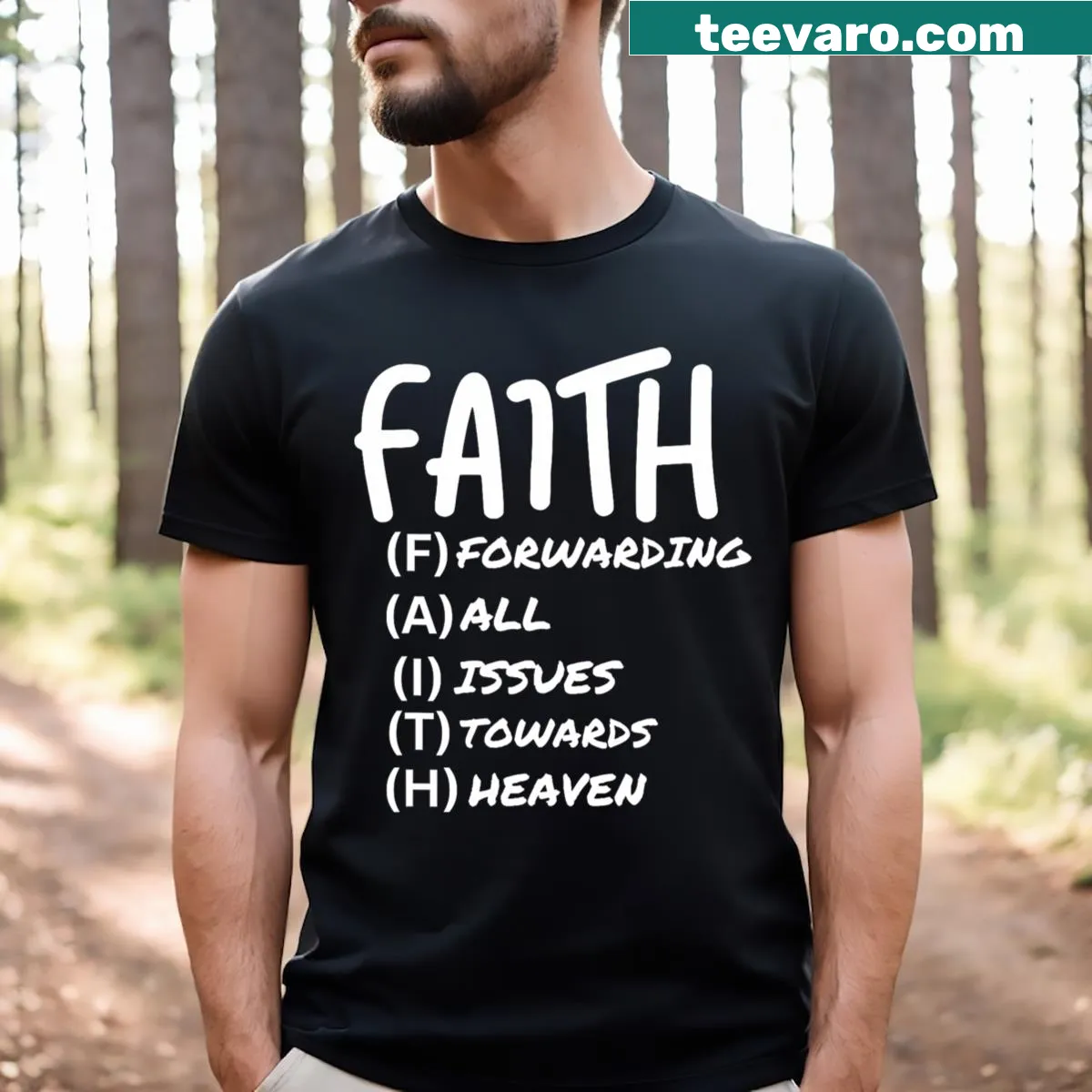Empowering faith graphic t-shirt for men and women — on a men's t-shirt