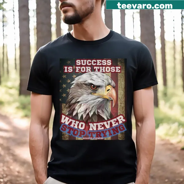 American Eagle fitness t-shirt with eagle graphic and motivational theme