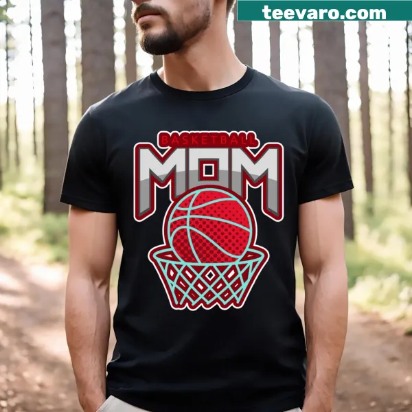T-shirt for proud basketball moms with sporty typography