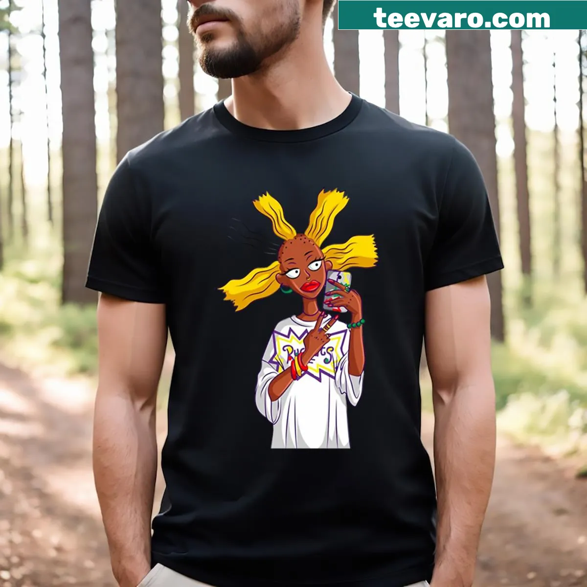 Illustration of Cynthia from Rugrats on a T-shirt — on a men's t-shirt