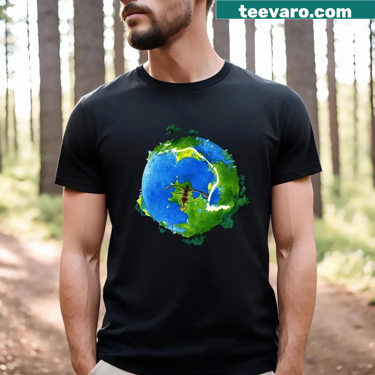Abstract funny typography shirt with quirky text — on a men's t-shirt