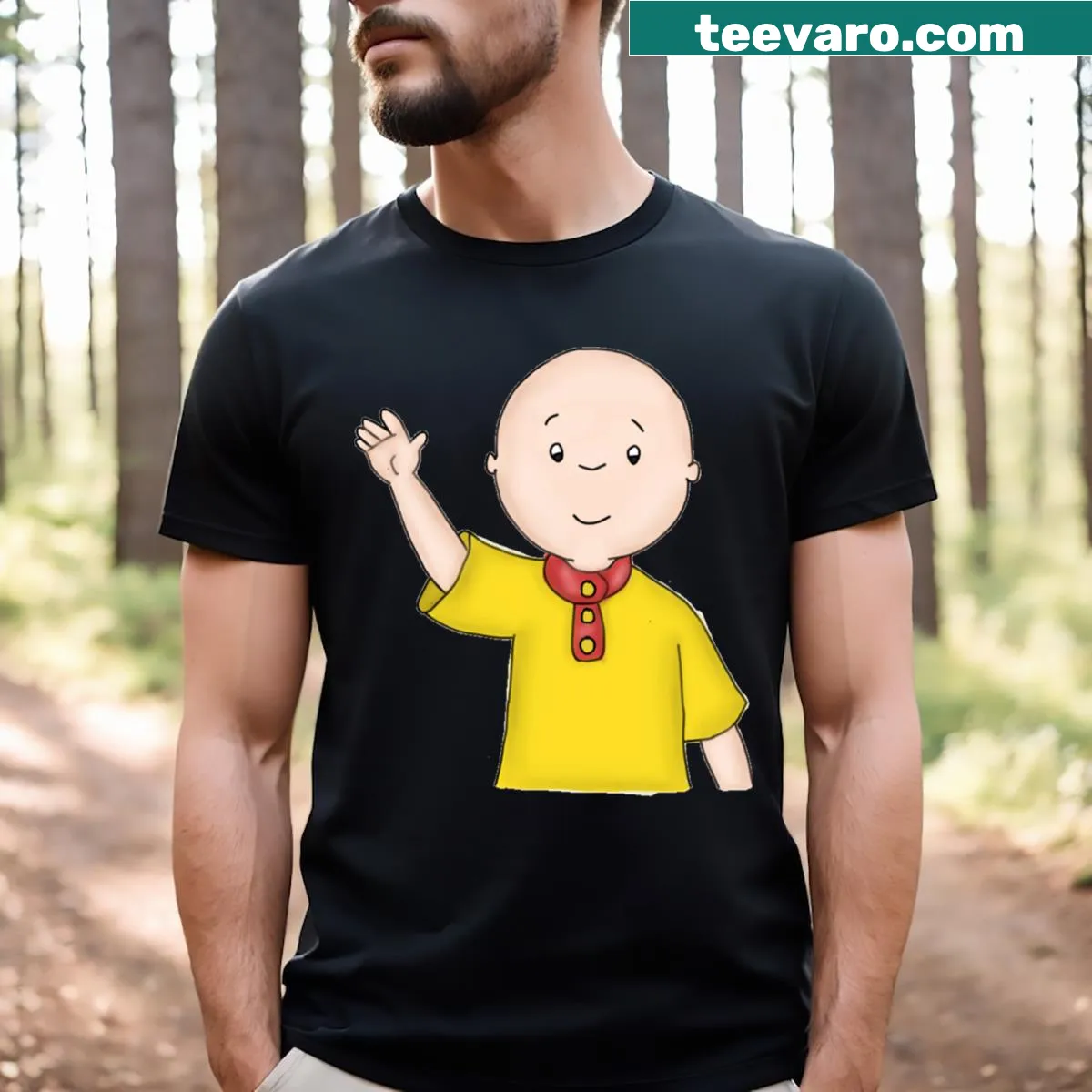 Caillou kids T-shirt with charming illustration — on a men's t-shirt
