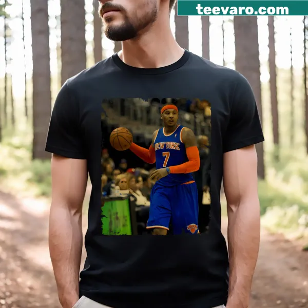 Vintage design T-shirt featuring Carmelo Anthony basketball illustration