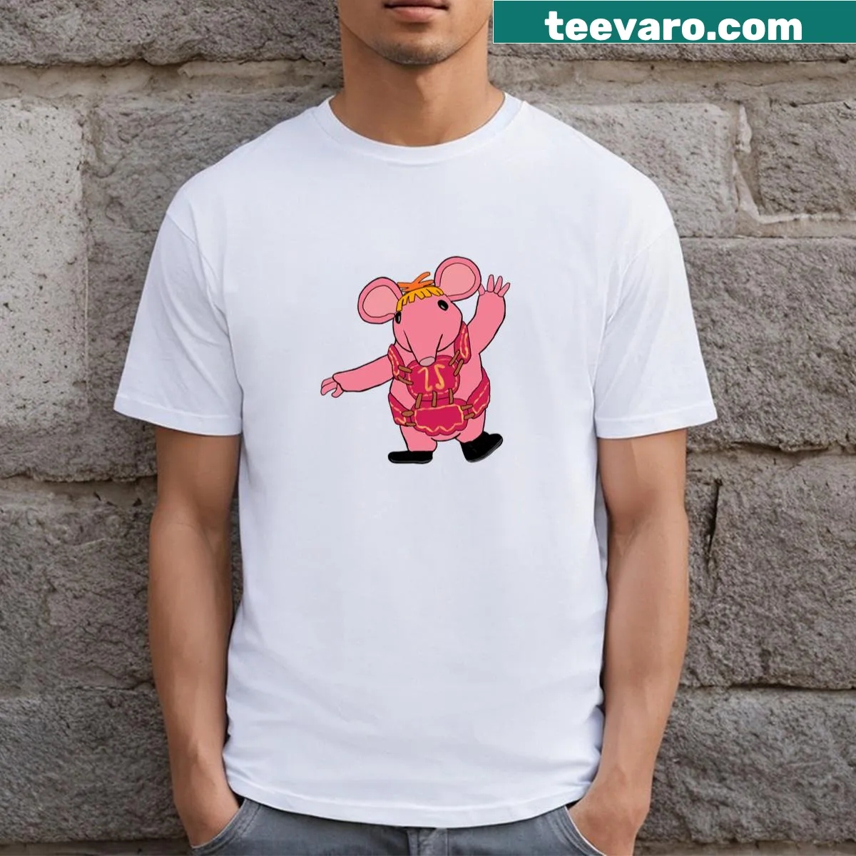 T-shirt featuring Clangers characters from the beloved cartoon. — on a men's t-shirt
