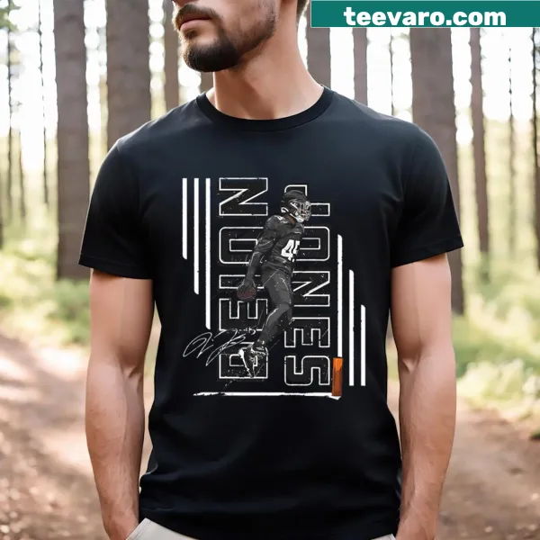 Atlanta Falcons themed Deion Jones t-shirt with dynamic design
