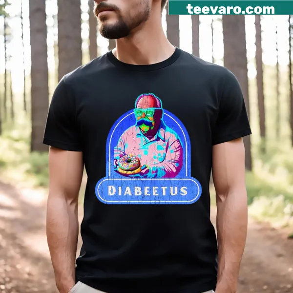 Vintage distressed T-shirt with a humorous take on 'diabeetus.'