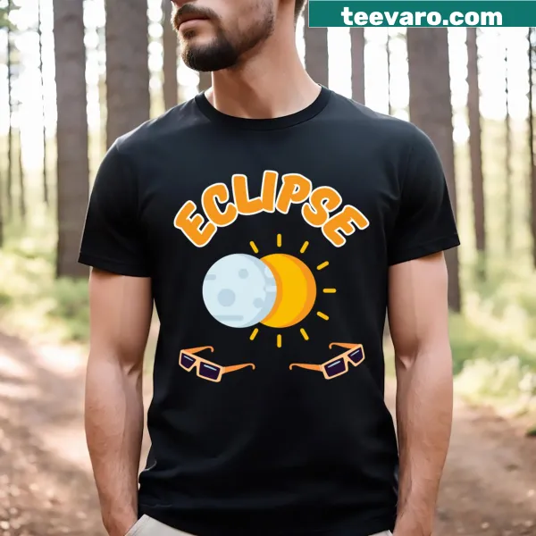 Minimalist T-shirt featuring a solar eclipse design