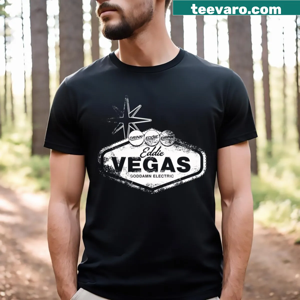 Graphic T-shirt featuring gaming-inspired design from Las Vegas — on a men's t-shirt