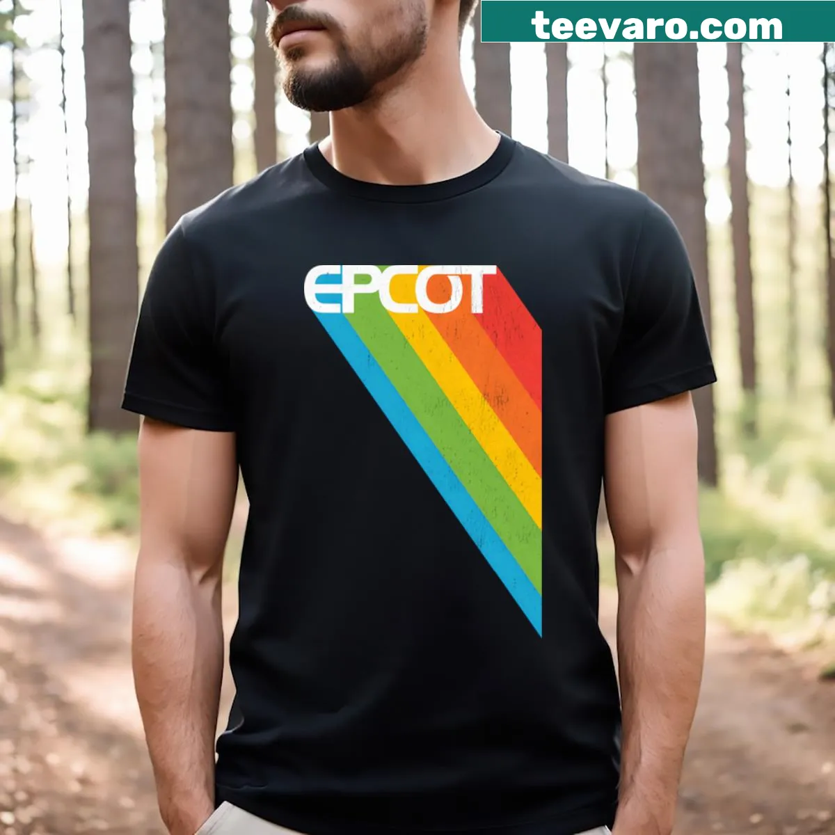 Inspired Epcot Rainbow Fan design on a T-shirt — on a men's t-shirt