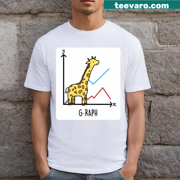Playful t-shirt with giraffe graphics and animal puns