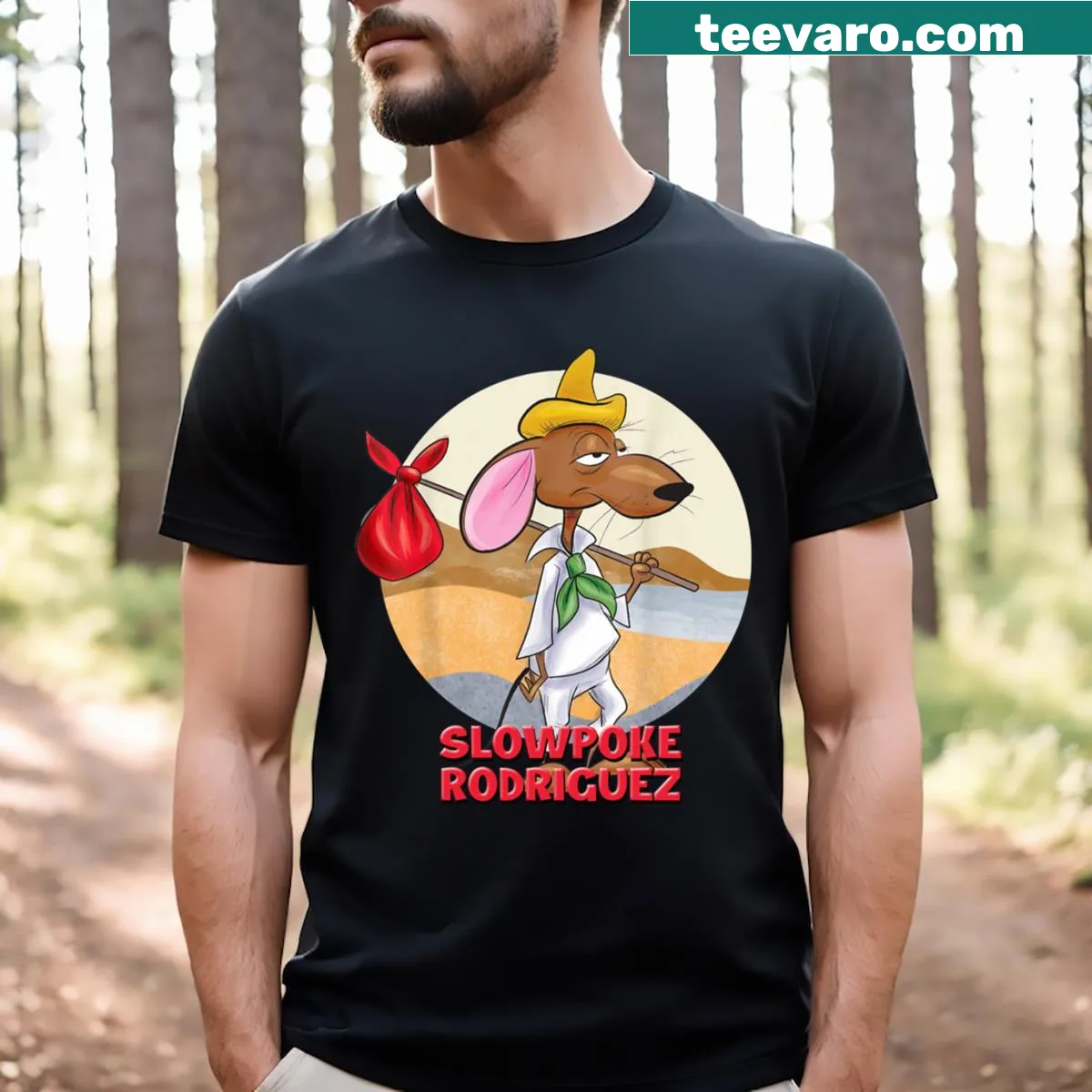 Cartoon design of Slowpoke Rodriguez on T-shirt. — on a men's t-shirt