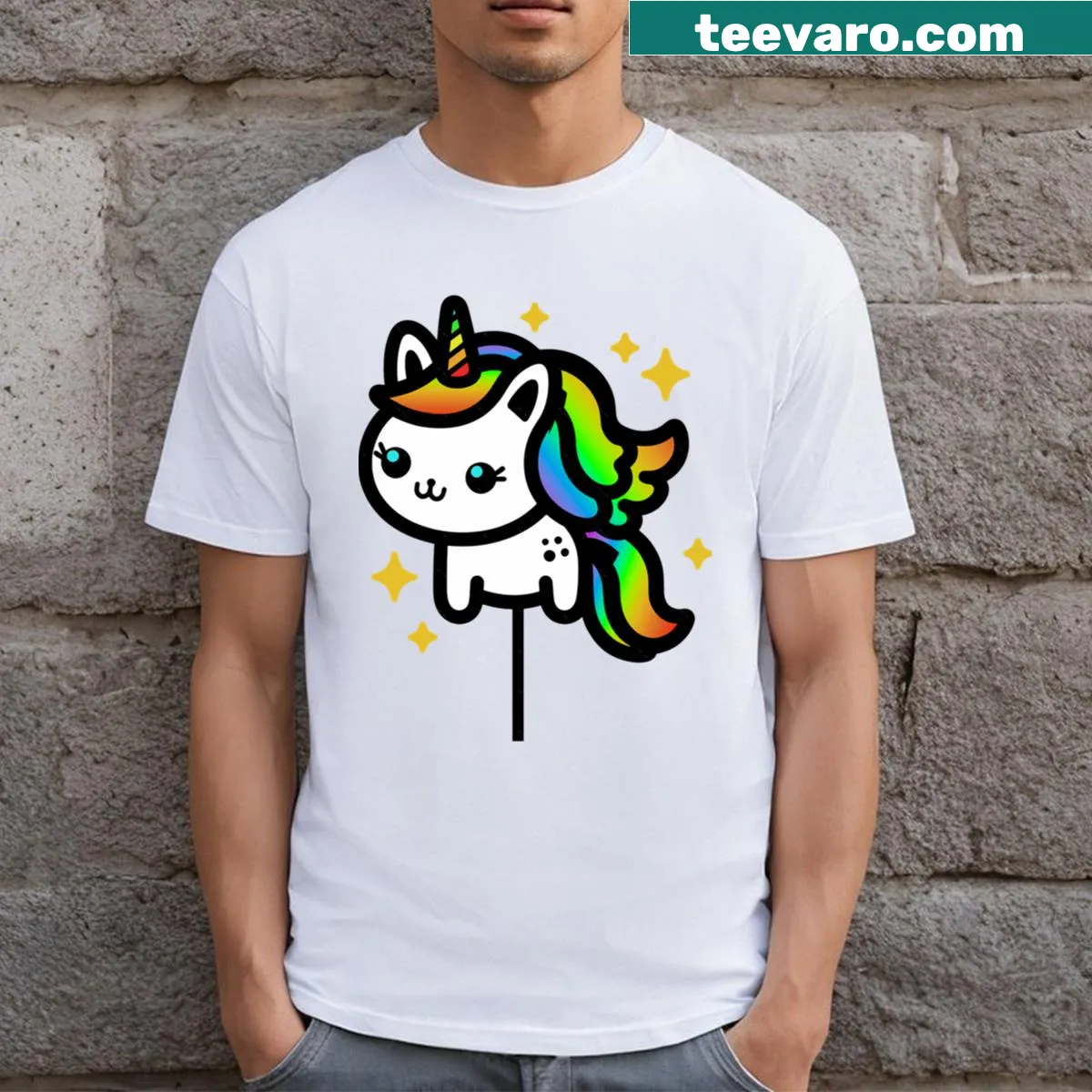 Cartoon illustration of a hobby horse on a T-shirt — on a men's t-shirt