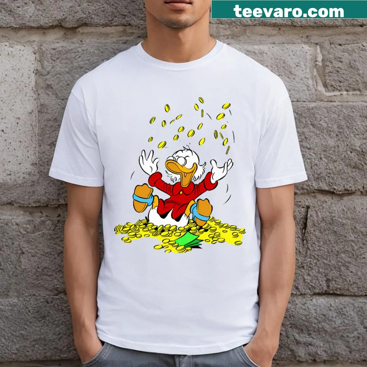 Charming T-shirt featuring a playful design about photography and gold pictures — on a men's t-shirt