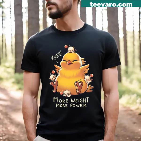 Fat Chocobo illustration on a whimsical gaming t-shirt