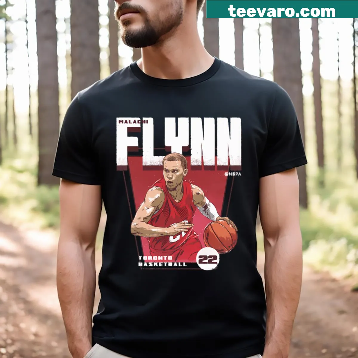 Malachi Flynn Toronto Premiere T-shirt with bold player name — on a men's t-shirt