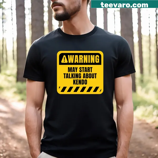 Kendo-themed T-shirt with humorous text about talking Kendo