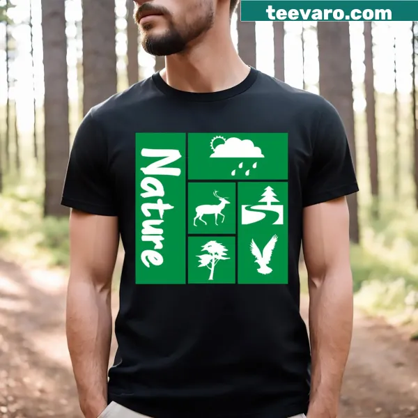 Illustrated T-shirt celebrating nature and the great outdoors.