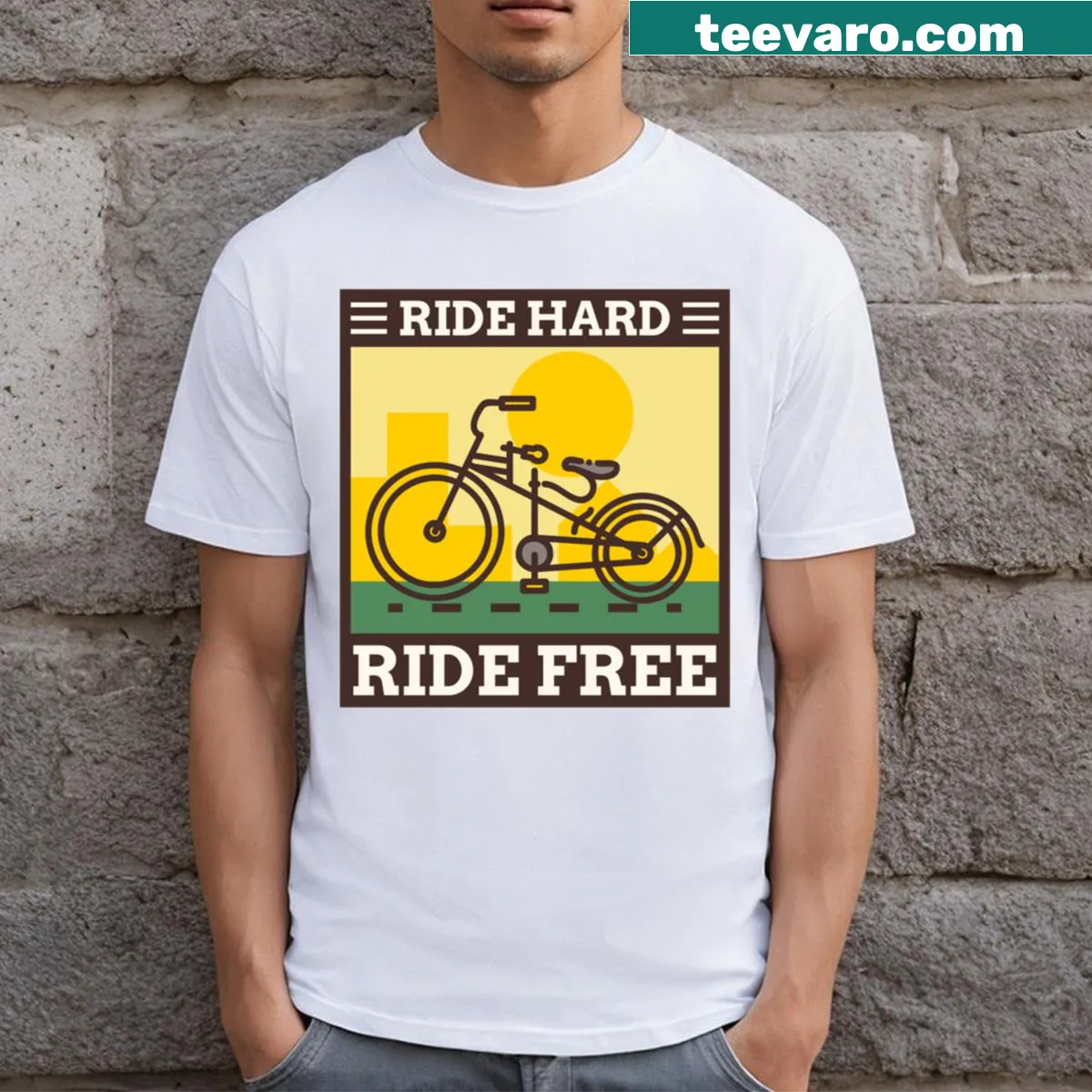 Bold Ride Hard Ride Free graphic T-shirt — on a men's t-shirt