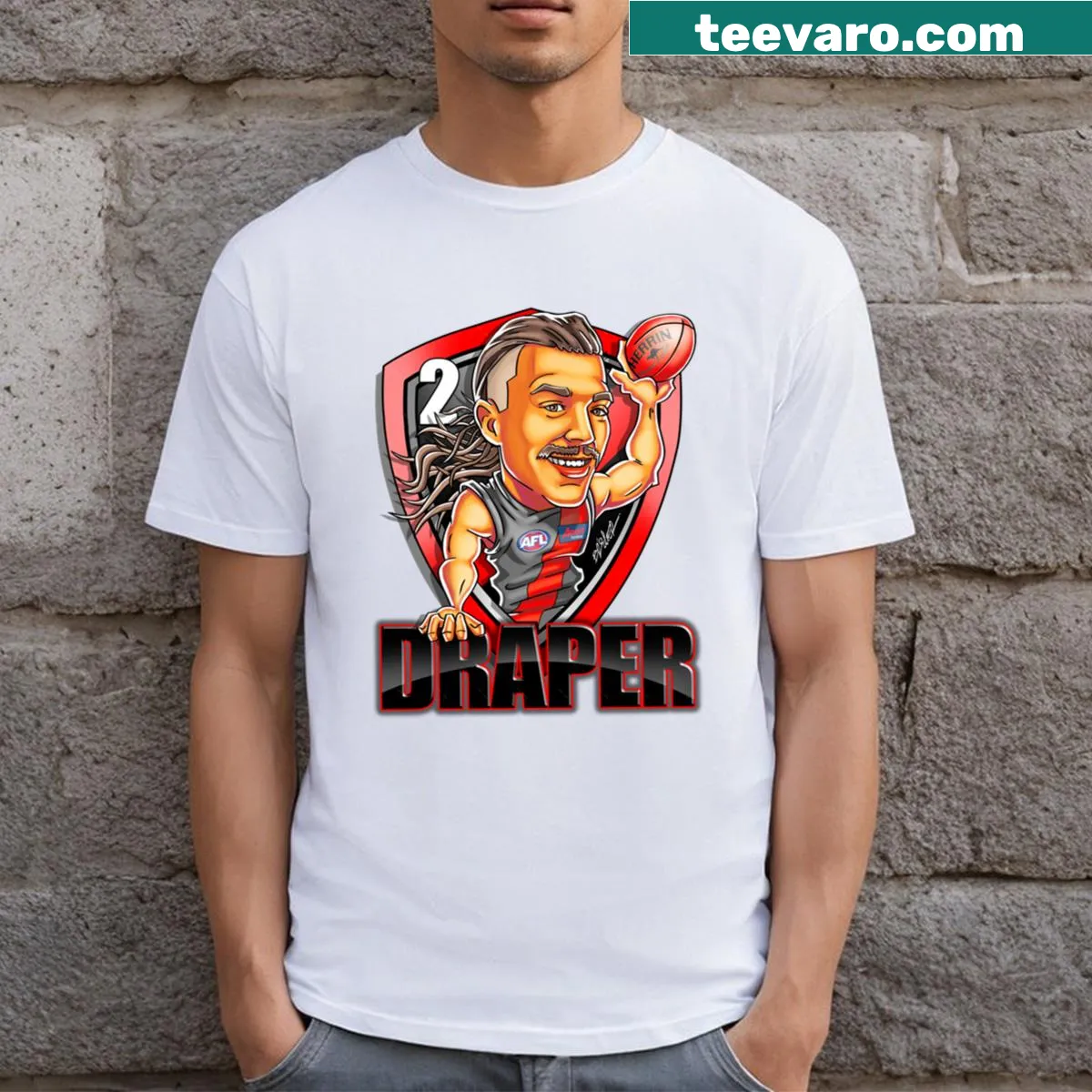 Cartoon football T-shirt designed for sports enthusiasts — on a men's t-shirt