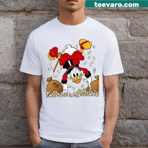 Cartoon Scrooge McDuck design on a T-shirt
