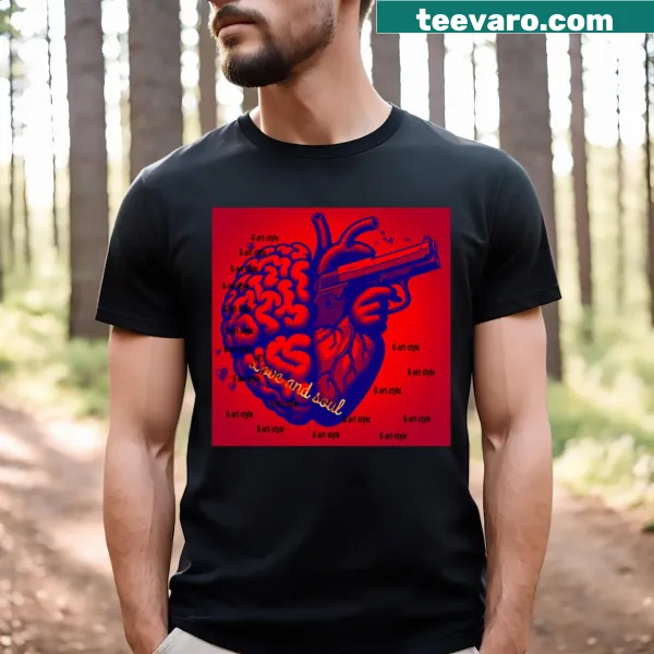 Graphic T-shirt showcasing the concept of soul and brain