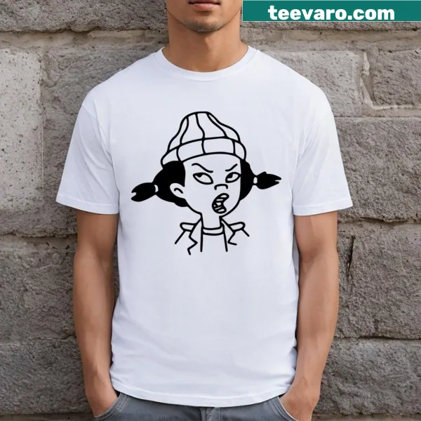 Illustrative T-shirt featuring a playful 'Spinelli' graphic