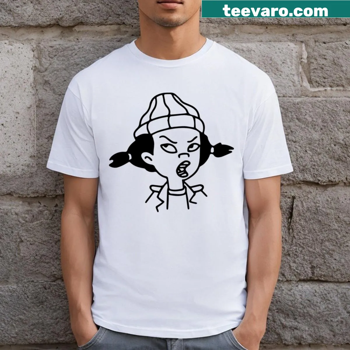 Illustrative T-shirt featuring a playful 'Spinelli' graphic — on a men's t-shirt
