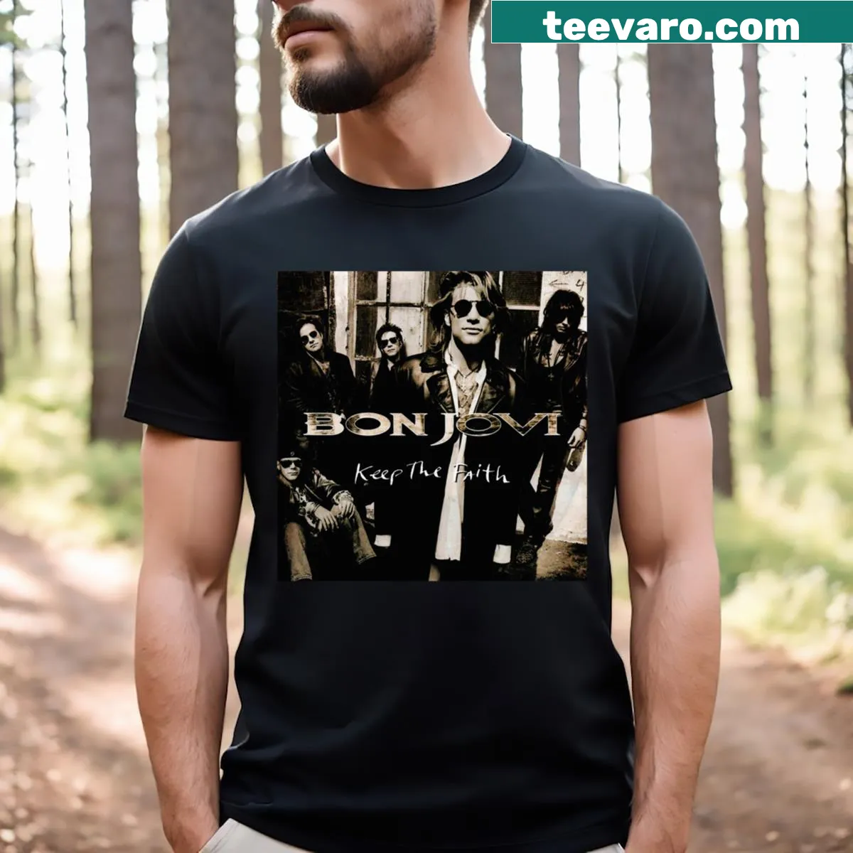 Illustrated T-shirt inspired by the live concert experience. — on a men's t-shirt