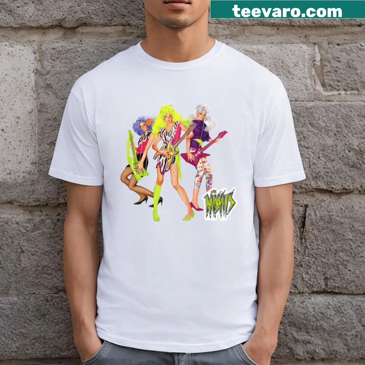 Vintage graphic of The Misfits from Jem cartoon — on a men's t-shirt