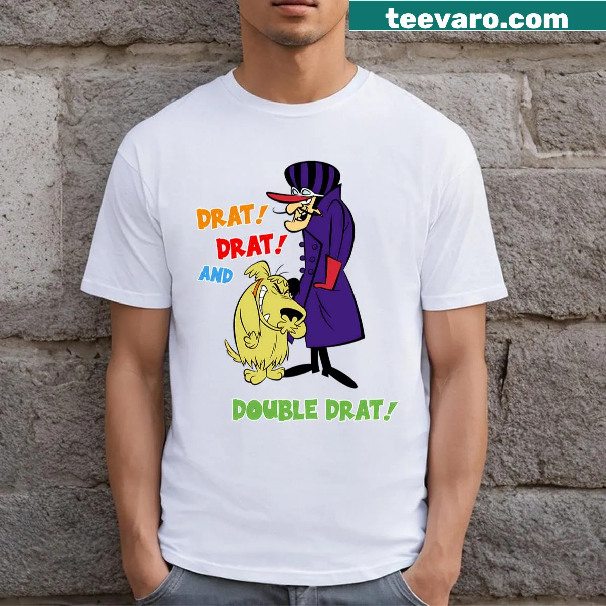 Vintage t-shirt featuring classic cartoon movie graphics — on a men's t-shirt